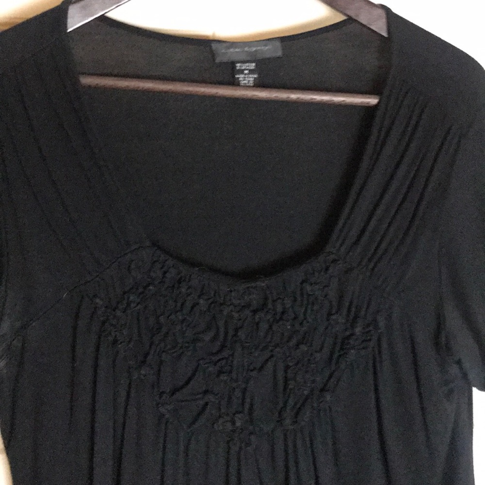 Cable & Gauge black ruched blouse size M